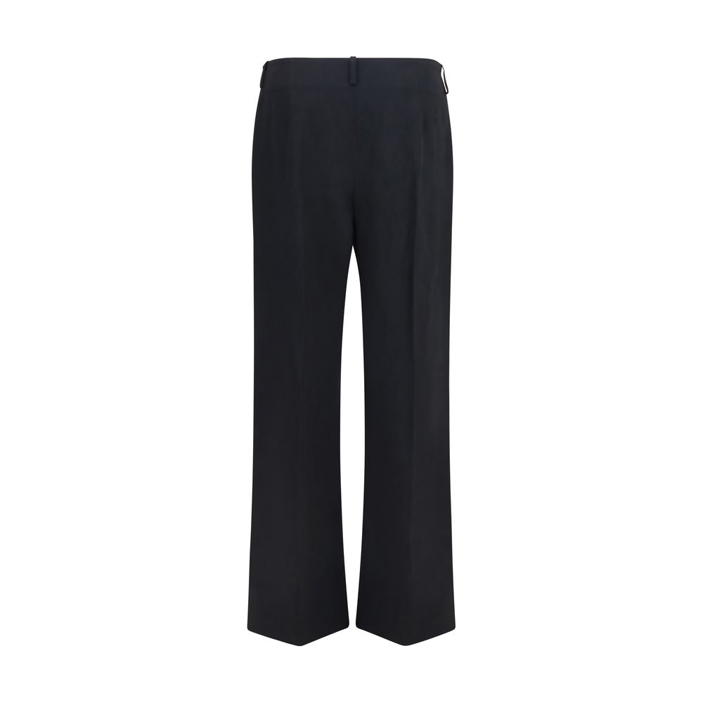 Khaite Black Polyester Casual Pants Khaite