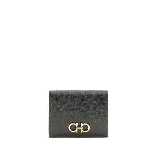 Ferragamo Black Calf Leather Bos Taurus Wallet Ferragamo