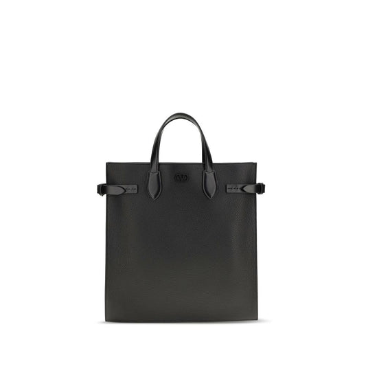 Valentino Garavani Black Calf Leather Bos Taurus Shoulder Bag Valentino Garavani