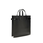 Valentino Garavani Black Calf Leather Bos Taurus Shoulder Bag with sleek design and gold-tone hardware.
