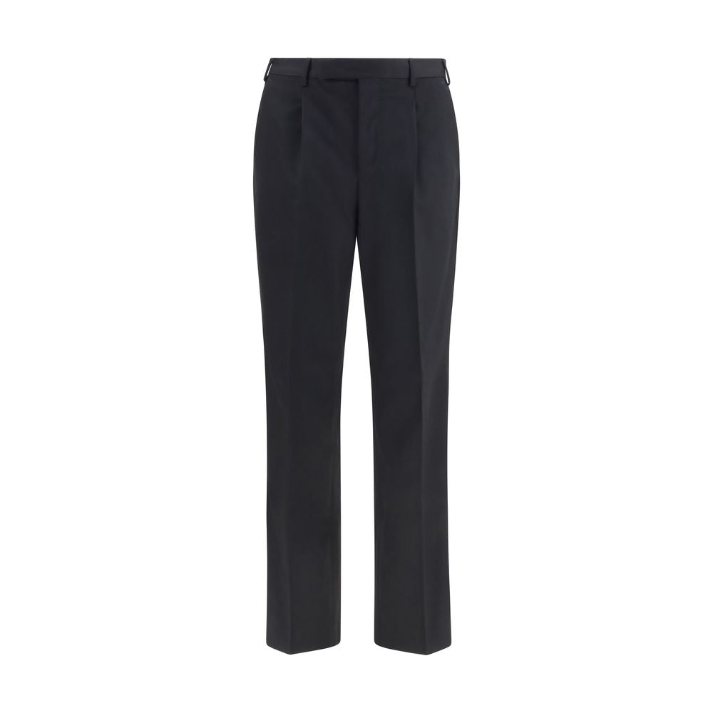 PT Torino Black Wool Oves Aries Casual Pants PT Torino