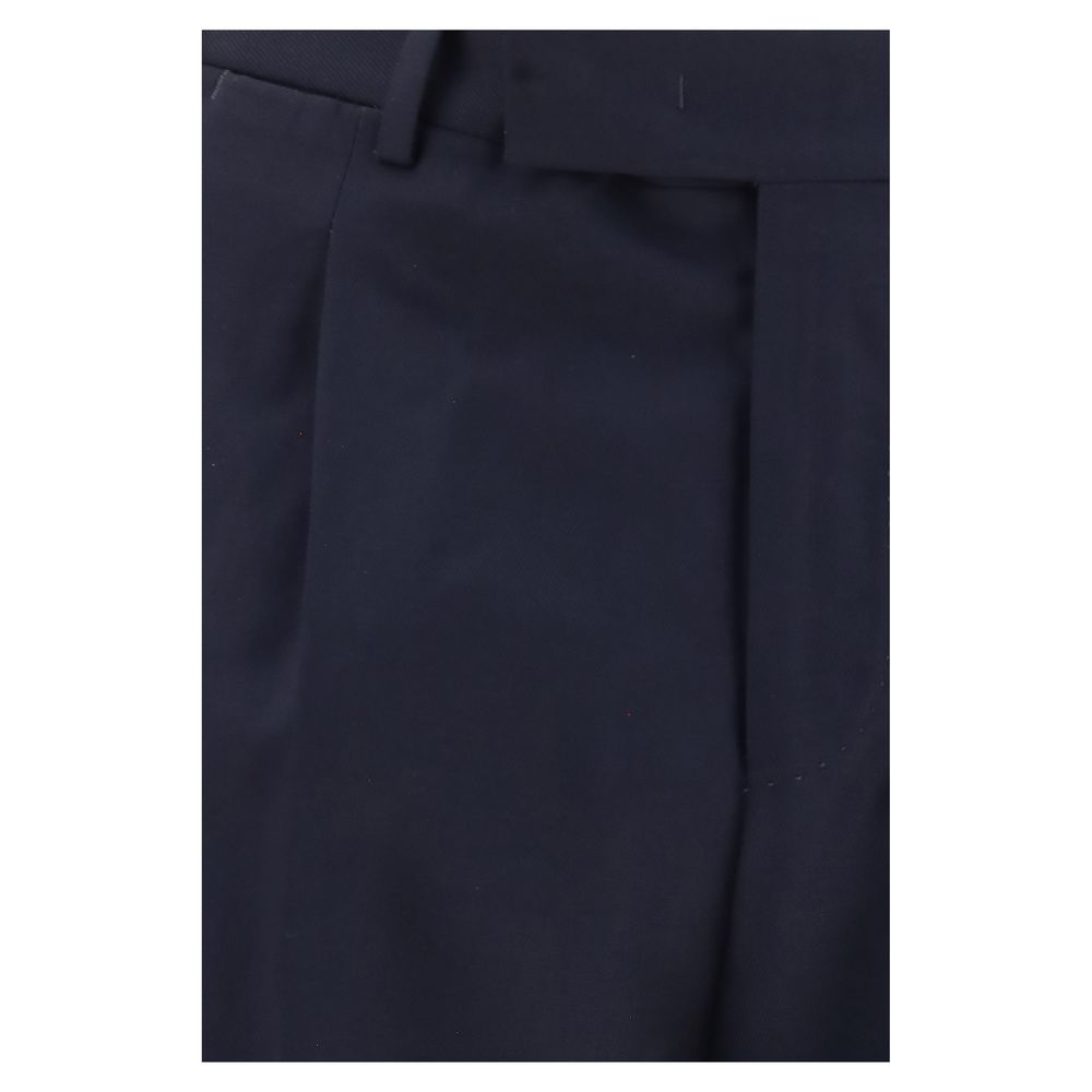 PT Torino Blue Wool Oves Aries Casual Pants PT Torino
