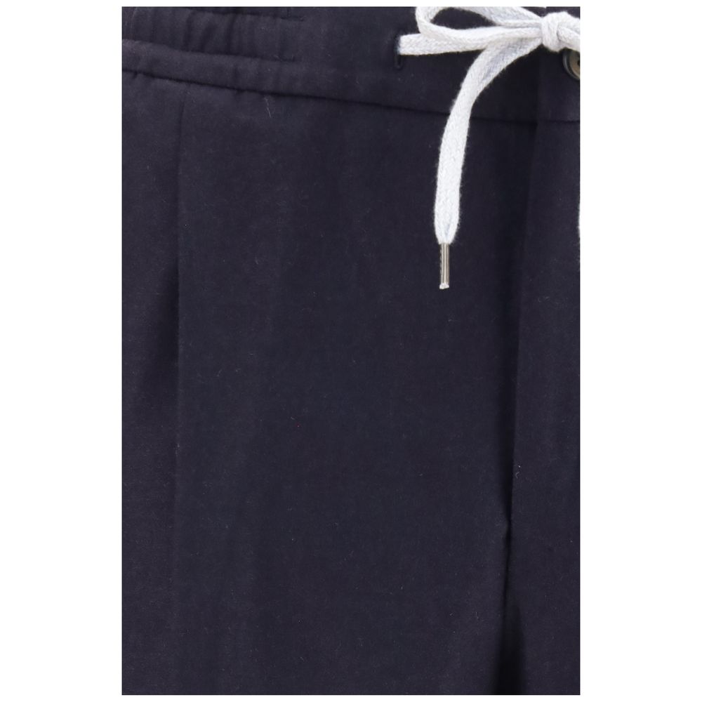 PT Torino Blue Wool Oves Aries Casual Pants PT Torino