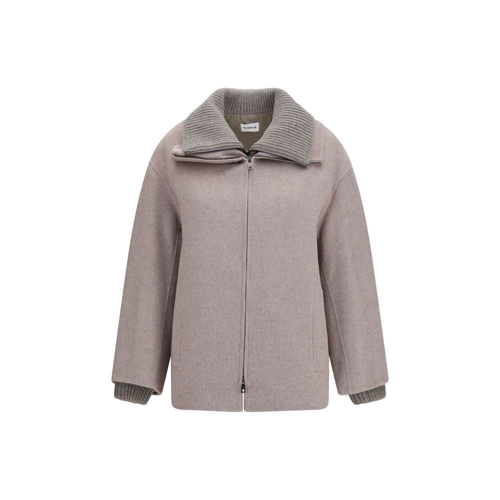 P.A.R.O.S.H. Beige Wool Oves Aries Full-Length Jacket P.A.R.O.S.H.