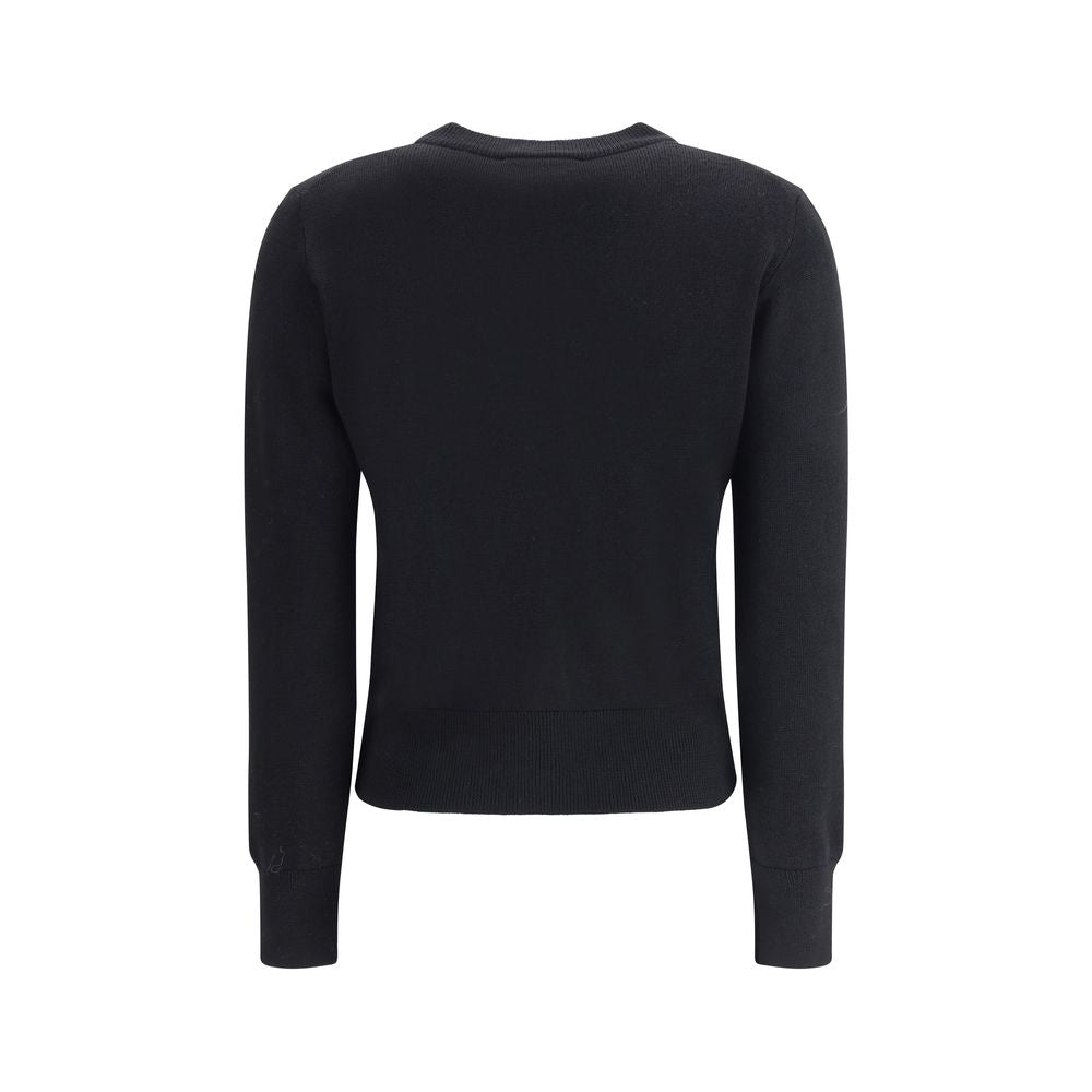 Ami Paris Black Merino Wool Cardigan - Eljoys Fashion 
