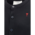 Ami Paris Black Merino Wool Cardigan - Eljoys Fashion 
