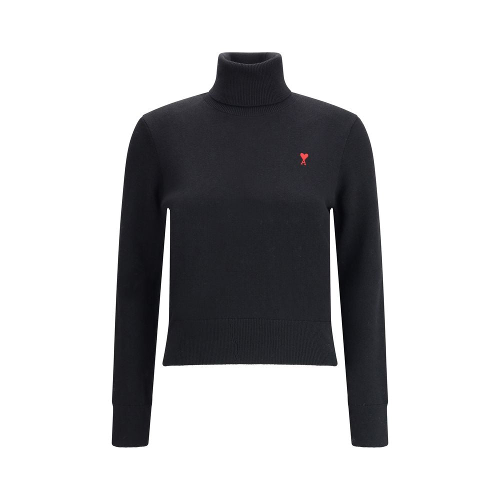 Ami Paris Black Merino Wool Turtleneck Ami Paris