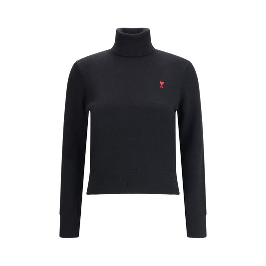 Ami Paris Black Merino Wool Turtleneck Ami Paris