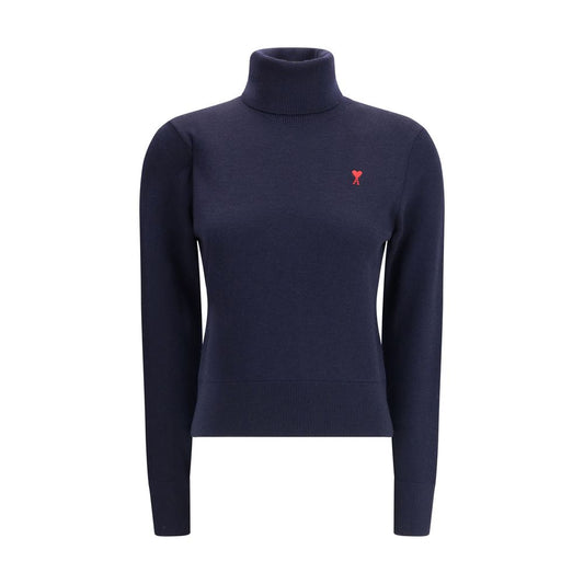 Ami Paris Blue Merino Wool Turtleneck Ami Paris