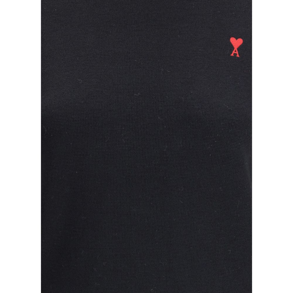 Ami Paris Black Merino Wool Turtleneck Ami Paris