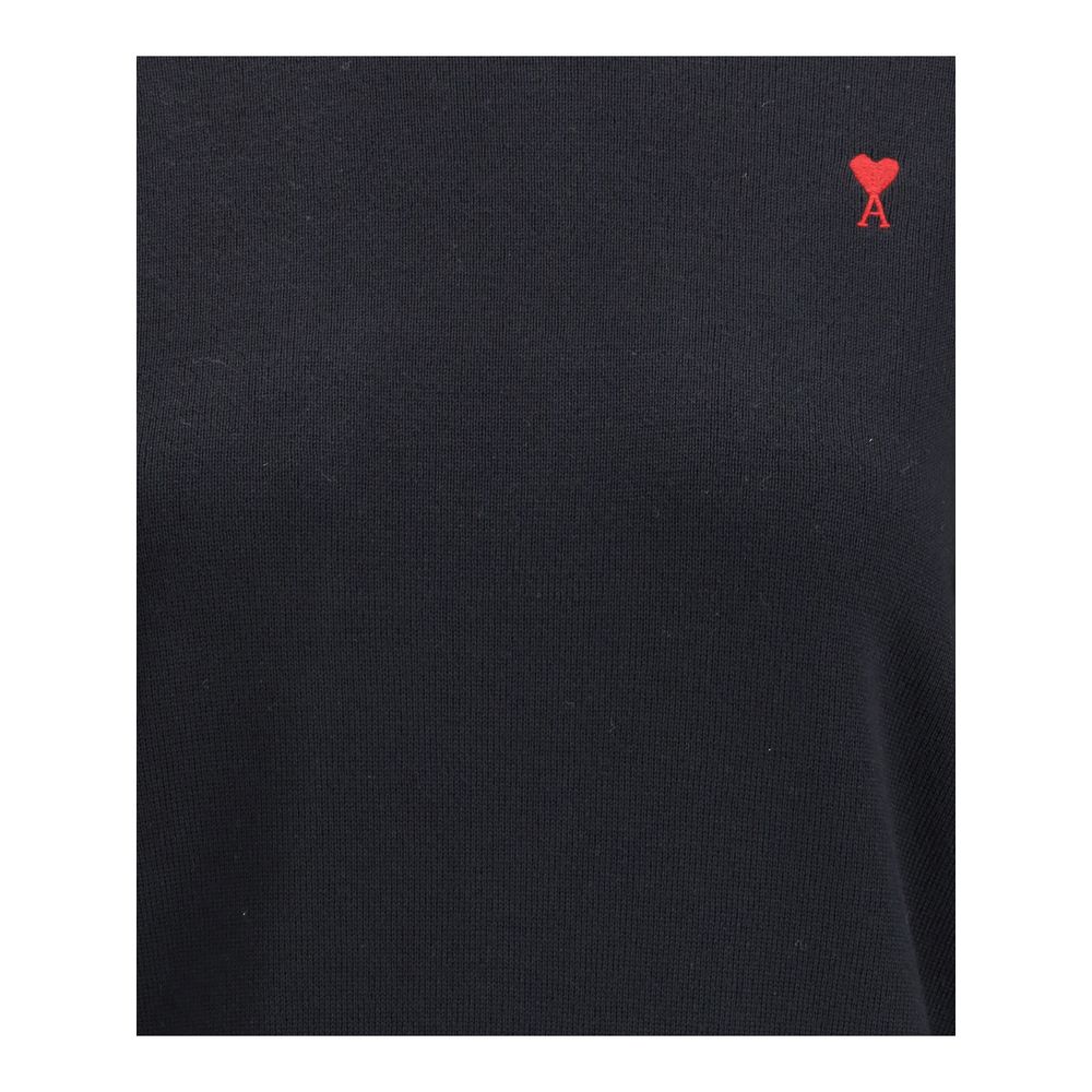 Ami Paris Black Wool Oves Aries Sweatshirt Ami Paris