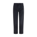 Balmain Black Cotton Straight-Leg Jeans Balmain