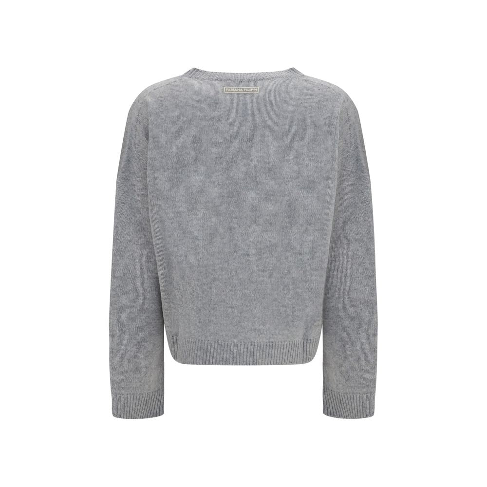 Fabiana Filippi Gray Cashmere Sweatshirt Fabiana Filippi