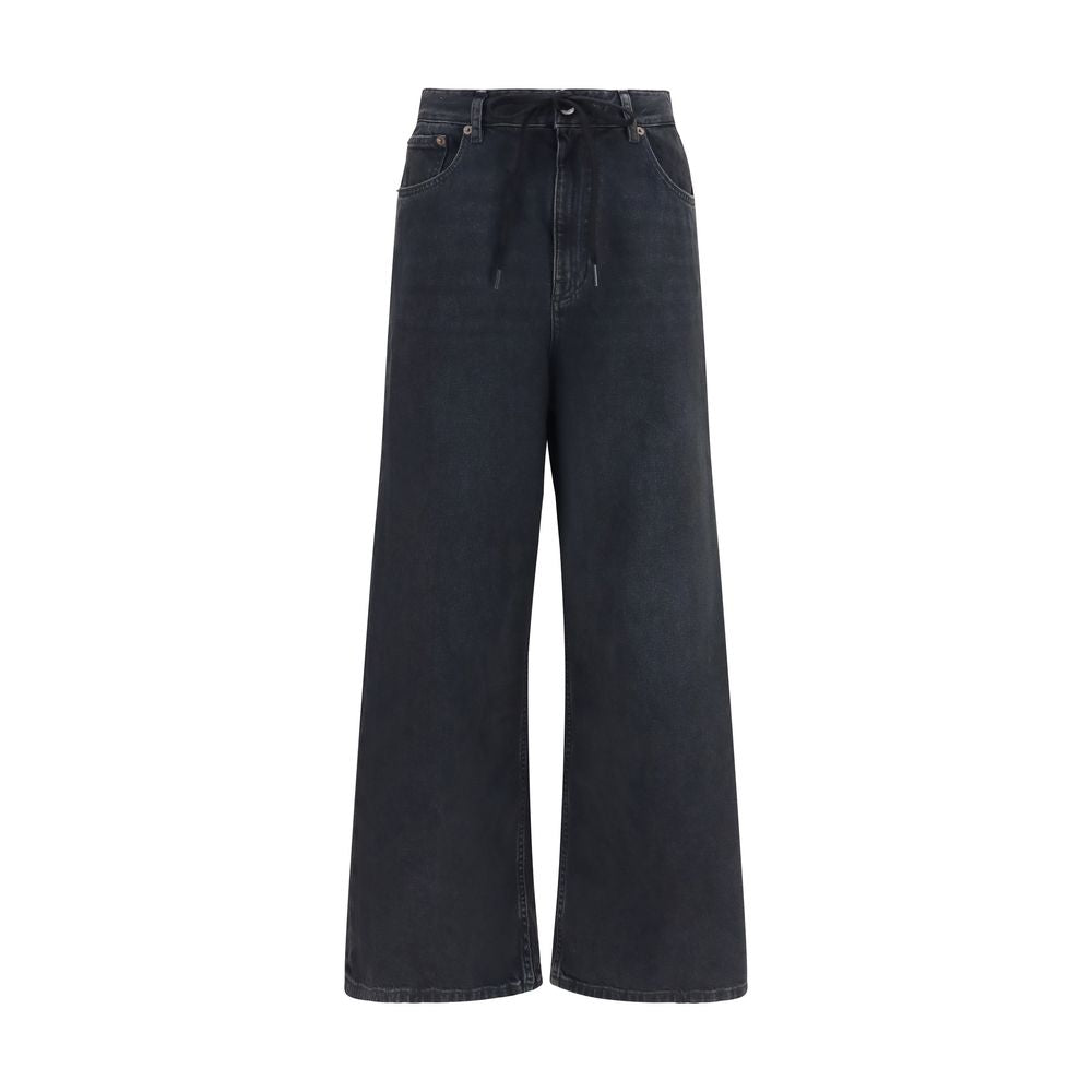 MM6 Black Cotton Relaxed Fit Jeans MM6