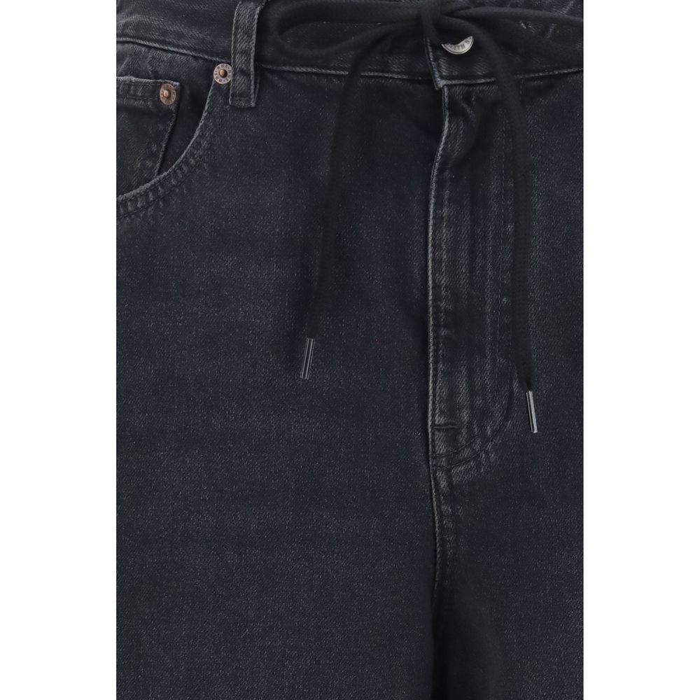 MM6 Black Cotton Relaxed Fit Jeans MM6