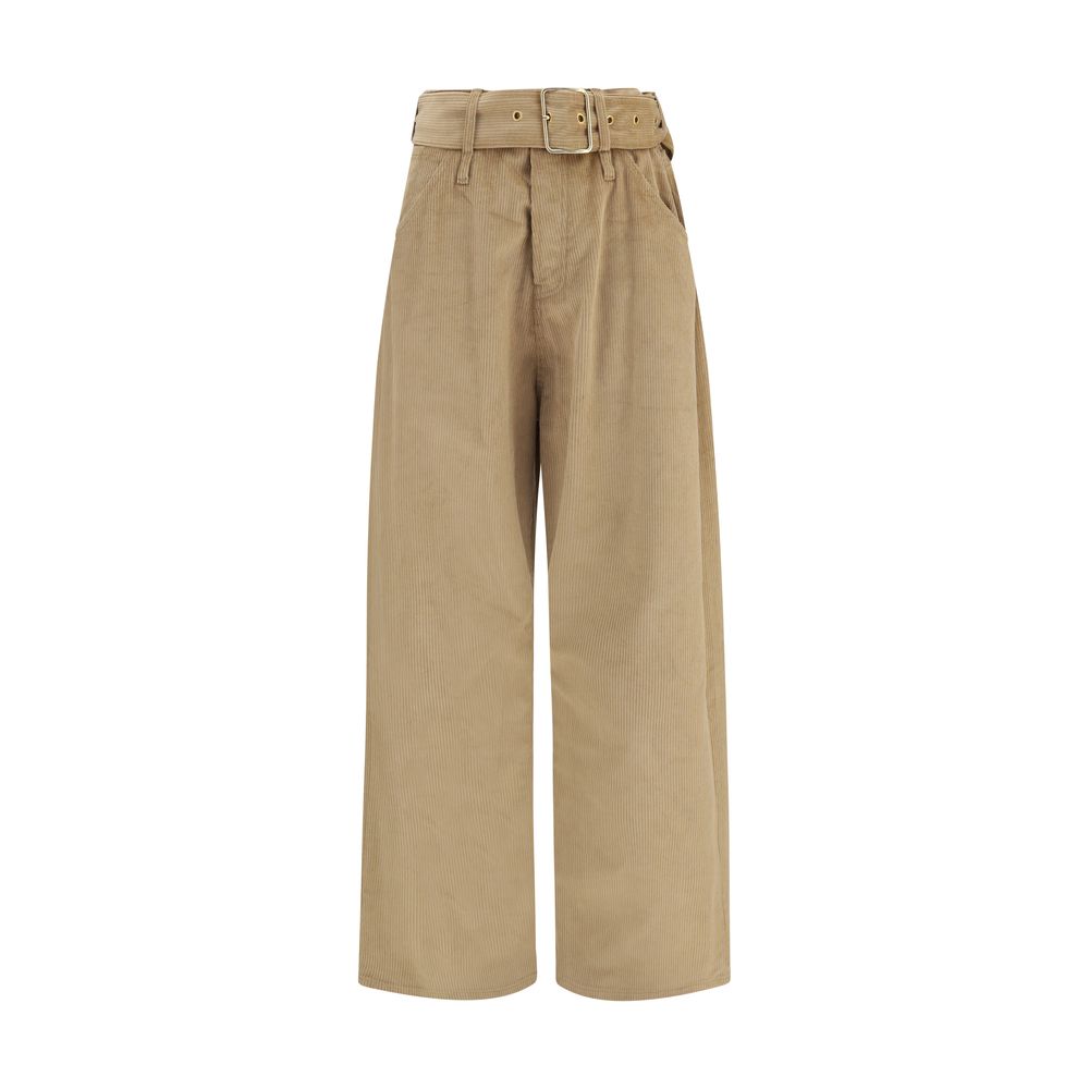 Darkpark Beige Cotton Casual Pants Darkpark