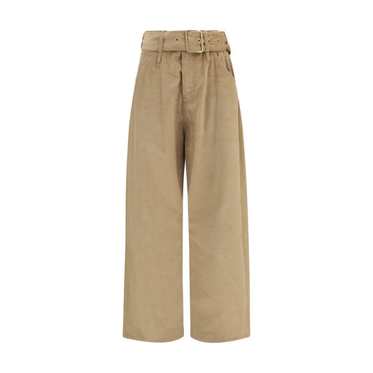 Darkpark Beige Cotton Casual Pants Darkpark