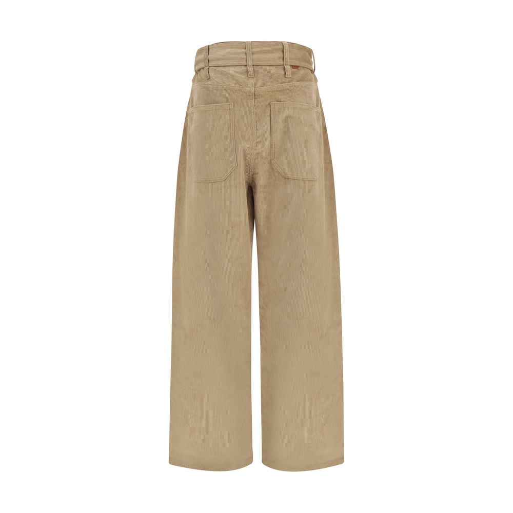 Darkpark Beige Cotton Casual Pants Darkpark