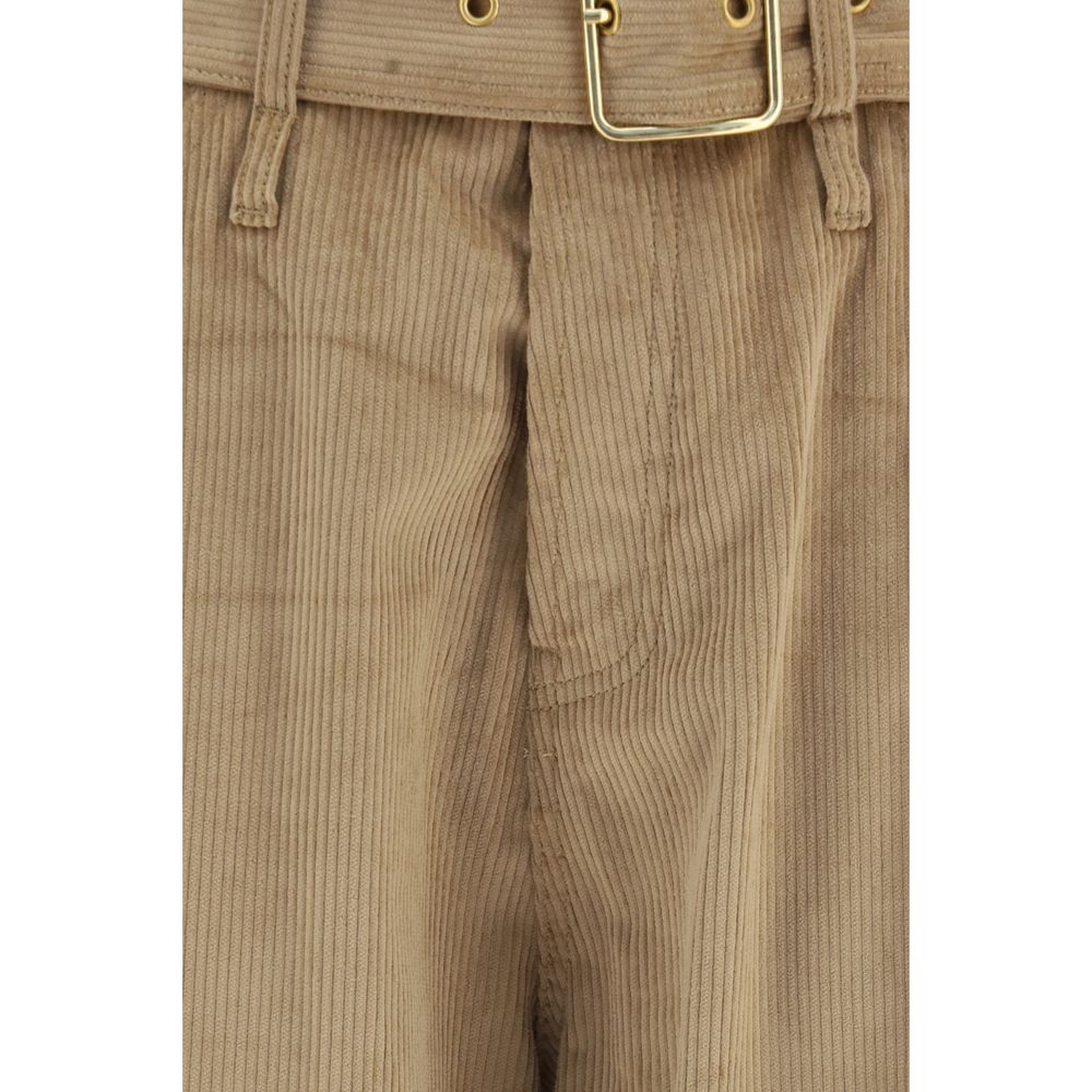 Darkpark Beige Cotton Casual Pants Darkpark