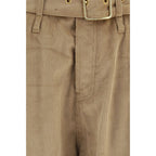 Darkpark Beige Cotton Casual Pants Darkpark
