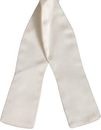 Dolce & Gabbana Men White 100% Silk Adjustable Neck Papillon Bow Tie