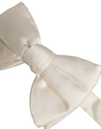 Dolce & Gabbana Men White 100% Silk Adjustable Neck Papillon Bow Tie