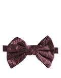 Dolce & Gabbana men's maroon silk adjustable bow tie with papillon design, perfect for formal occasions.