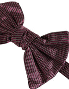 Dolce & Gabbana Men Maroon 100% Silk Adjustable Neck Papillon Bow Tie