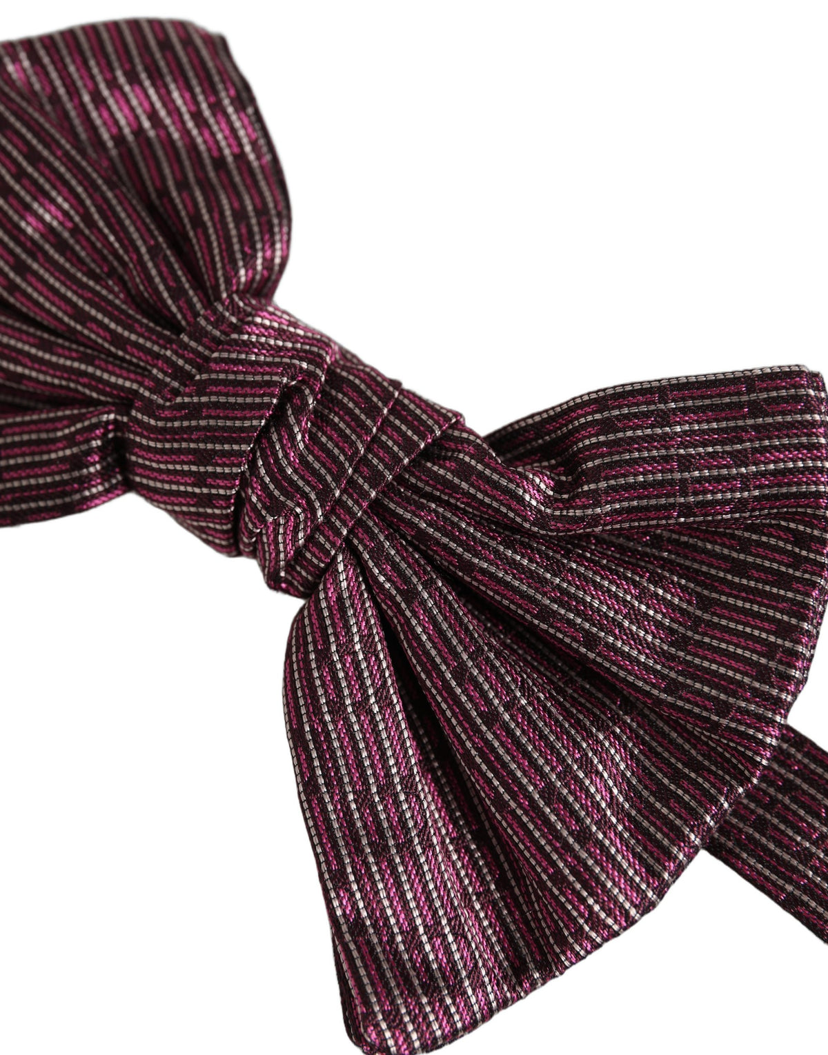 Dolce & Gabbana Men Maroon 100% Silk Adjustable Neck Papillon Bow Tie