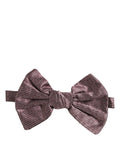 Dolce & Gabbana maroon silk men's adjustable bow tie with papillon style and elegant design.