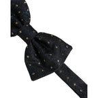 Dolce & Gabbana Men Black Polka Dot Silk Adjustable Neck Papillon Bow Tie