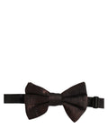 Dolce & Gabbana men's brown silk adjustable neck papillon bow tie, featuring a luxurious satin finish and classic design.