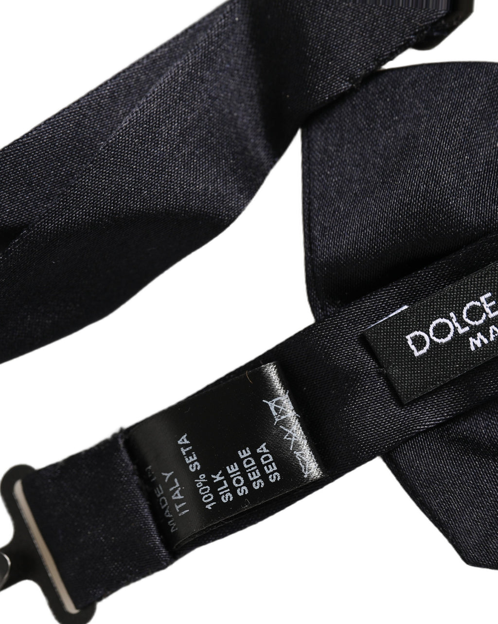 Dolce & Gabbana Men Black 100% Silk Adjustable Neck Papillon Bow Tie
