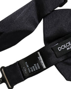 Dolce & Gabbana Men Black 100% Silk Adjustable Neck Papillon Bow Tie