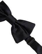 Dolce & Gabbana Men Black 100% Silk Adjustable Neck Papillon Bow Tie