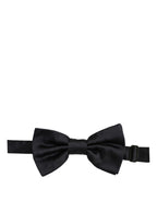 Dolce & Gabbana Men Black 100% Silk Adjustable Neck Papillon Bow Tie