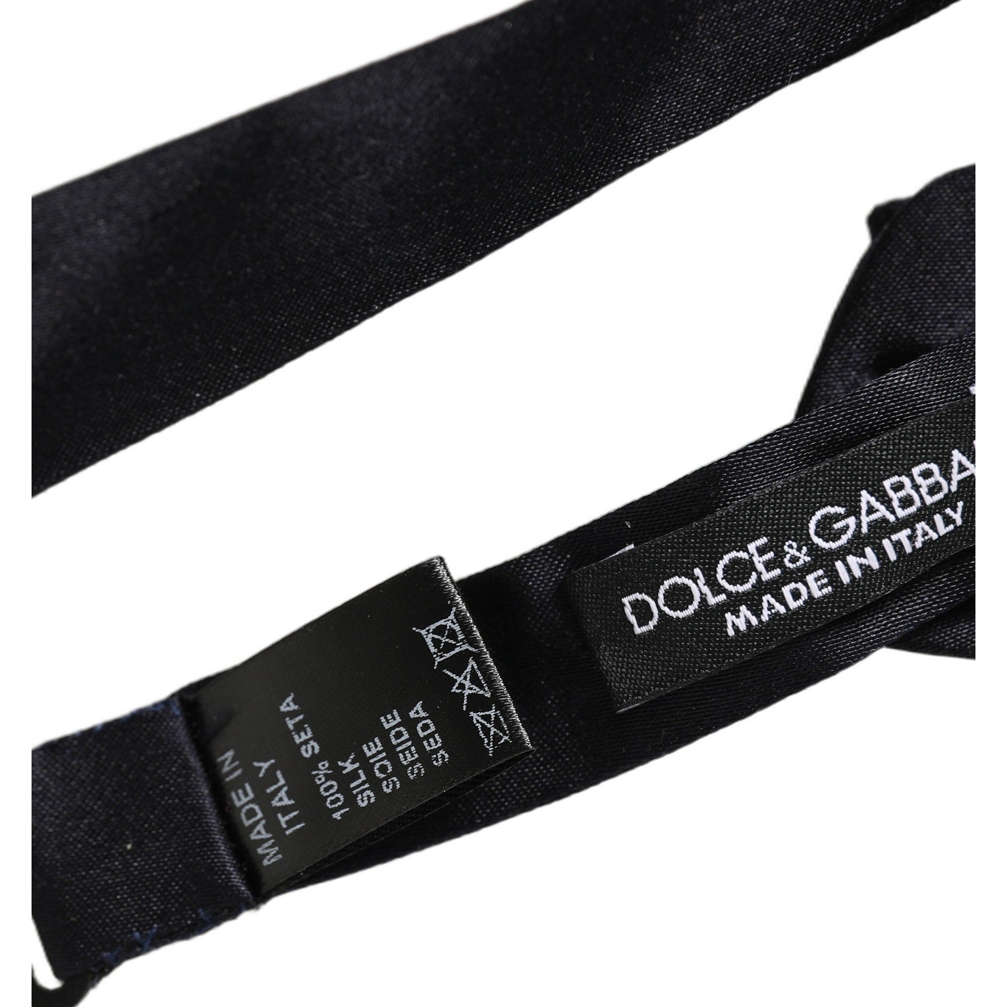Dolce & Gabbana Men Black 100% Silk Adjustable Neck Papillon Bow Tie