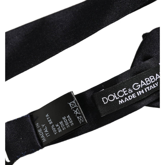 Dolce & Gabbana Men Black 100% Silk Adjustable Neck Papillon Bow Tie