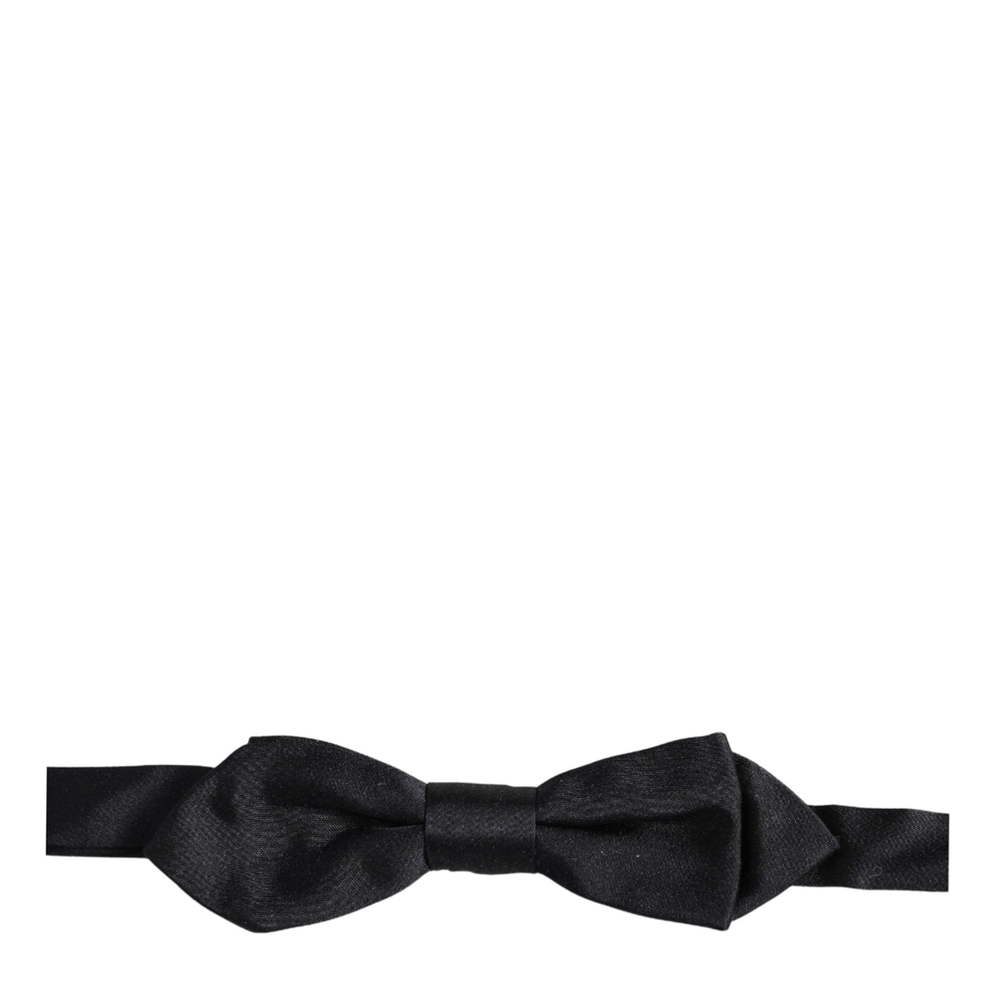 Dolce & Gabbana Men Black 100% Silk Adjustable Neck Papillon Bow Tie