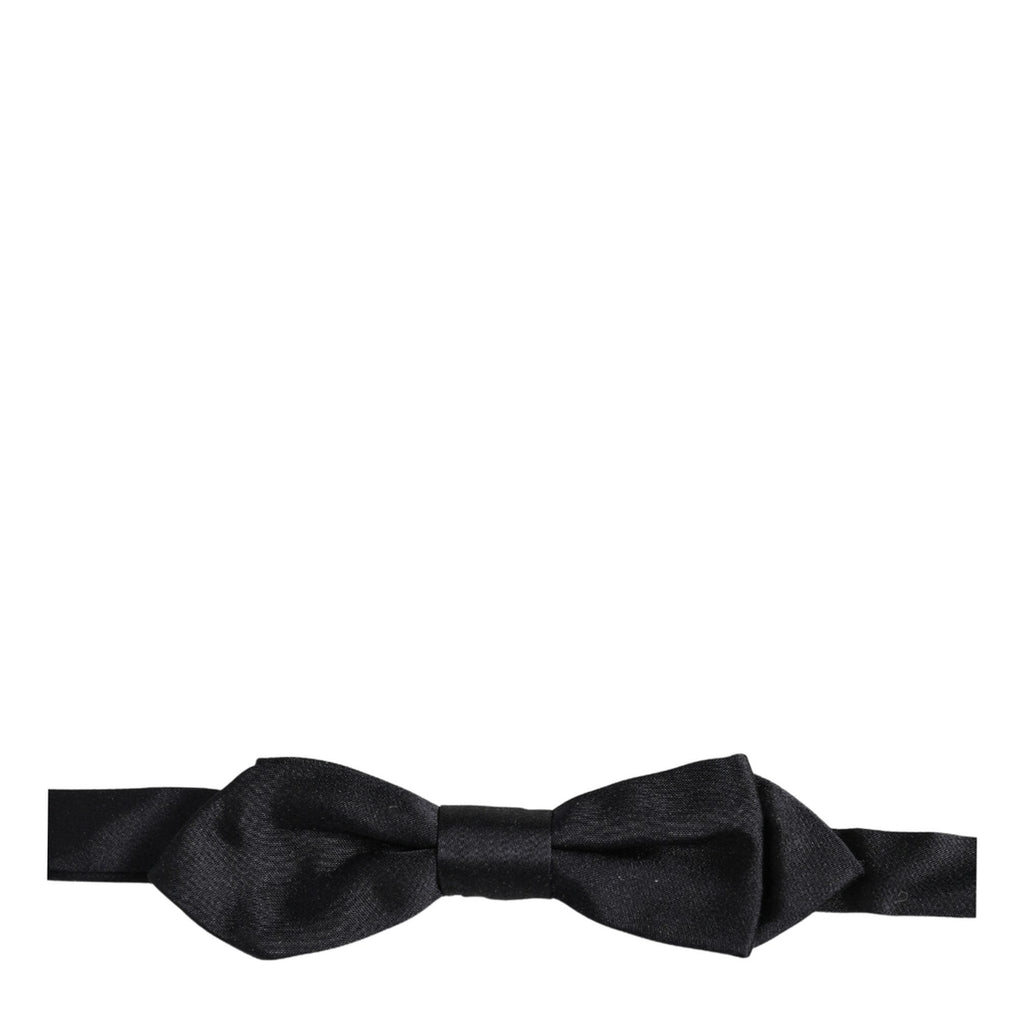 Dolce & Gabbana Men Black 100% Silk Adjustable Neck Papillon Bow Tie