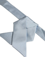 Dolce & Gabbana Men Light Blue SIlk Adjustable Neck Papillon Bow Tie