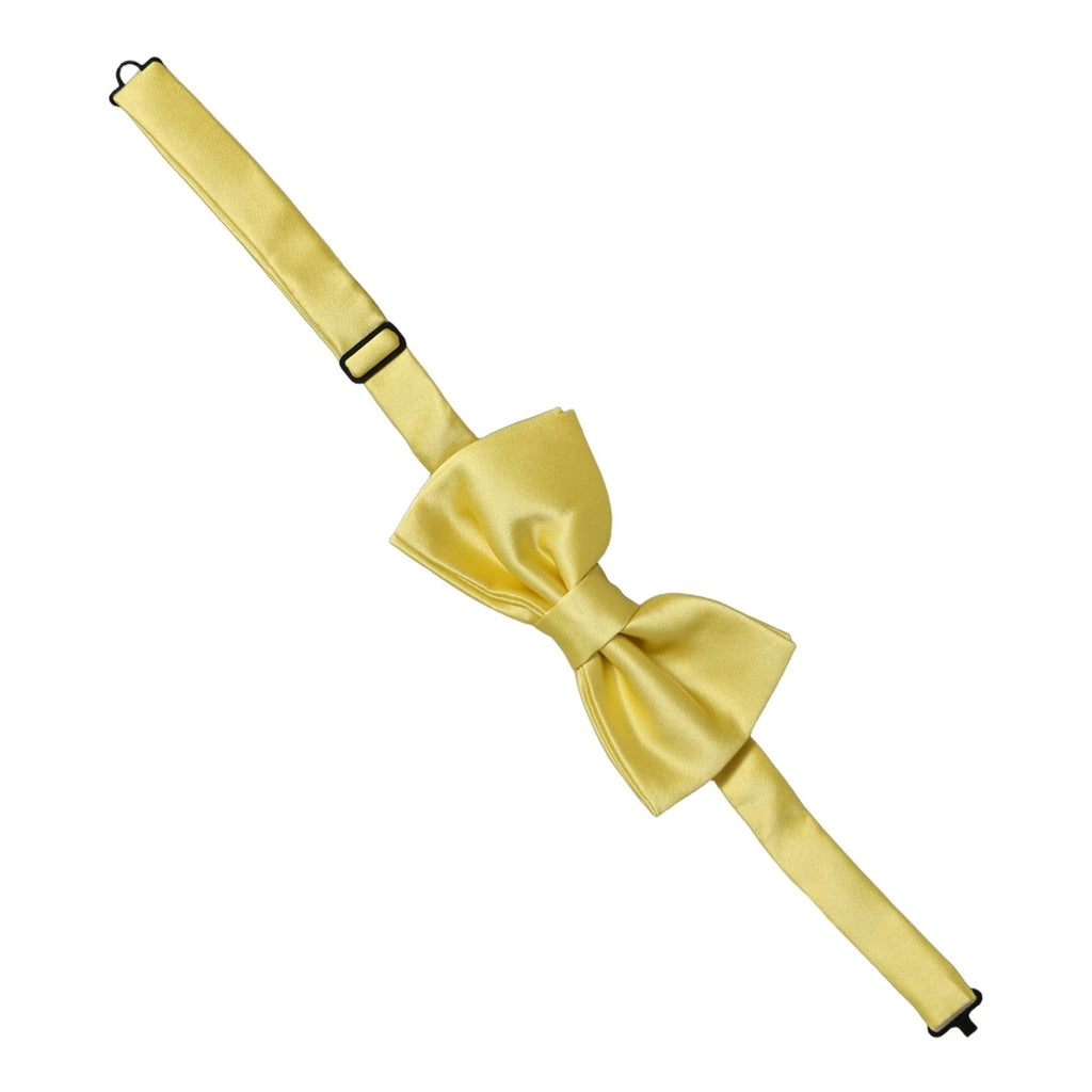 Dolce & Gabbana Men Yellow 100% Silk Adjustable Neck Papillon Bow Tie