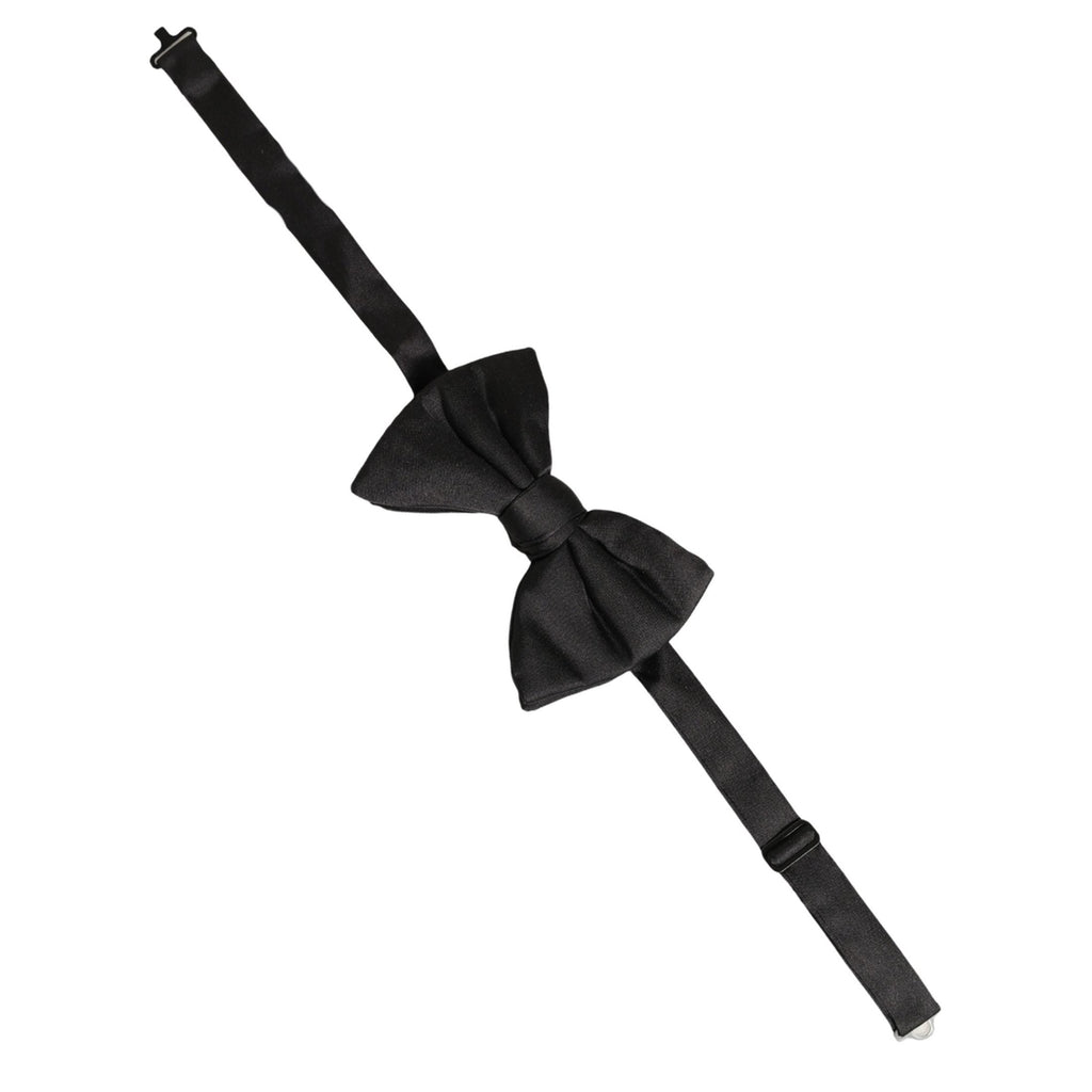 Dolce & Gabbana Men Black 100% Silk Adjustable Neck Papillon Bow Tie