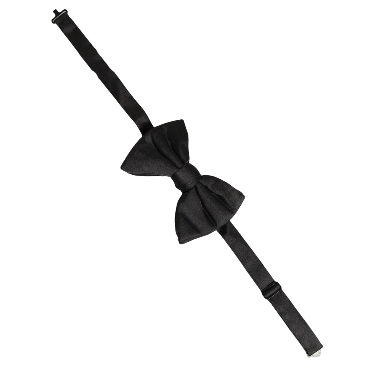 Dolce & Gabbana Men Black 100% Silk Adjustable Neck Papillon Bow Tie