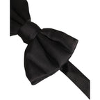 Dolce & Gabbana Men Black 100% Silk Adjustable Neck Papillon Bow Tie