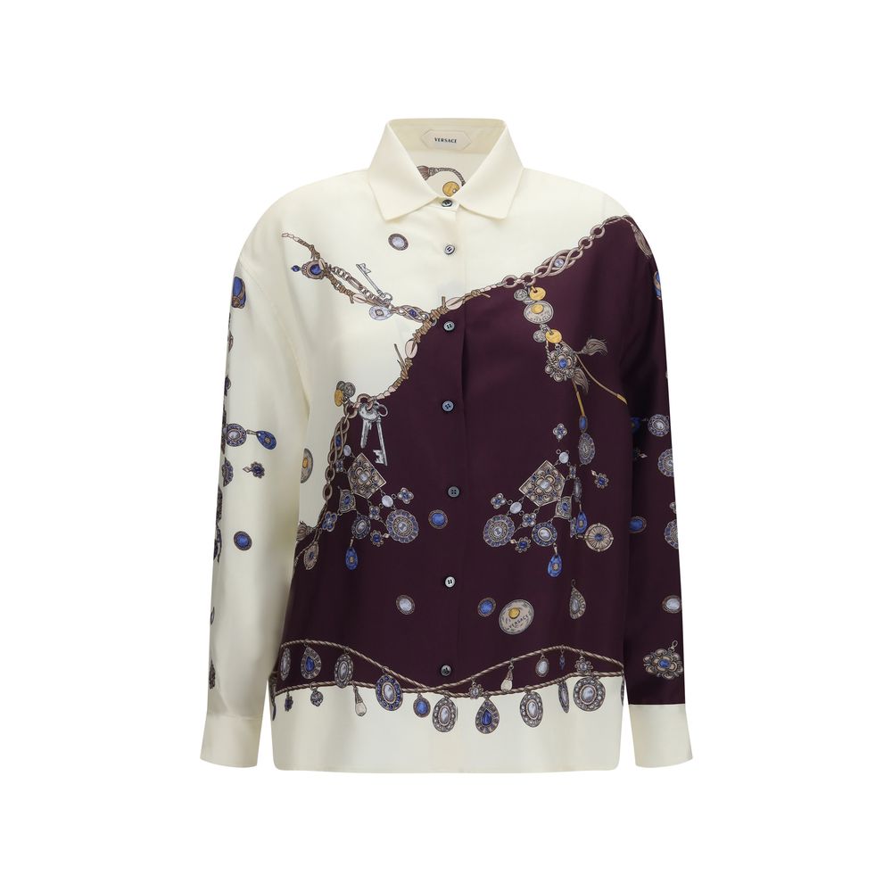 Versace Multicolor Silk Pattern Shirt Versace