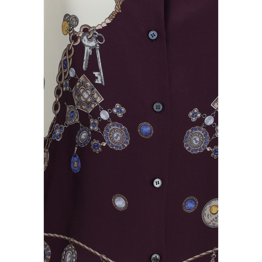 Versace Multicolor Silk Pattern Shirt Versace