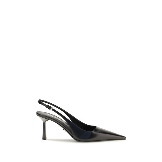Prada Black Calf Leather Bos Taurus High Heel Pumps Prada