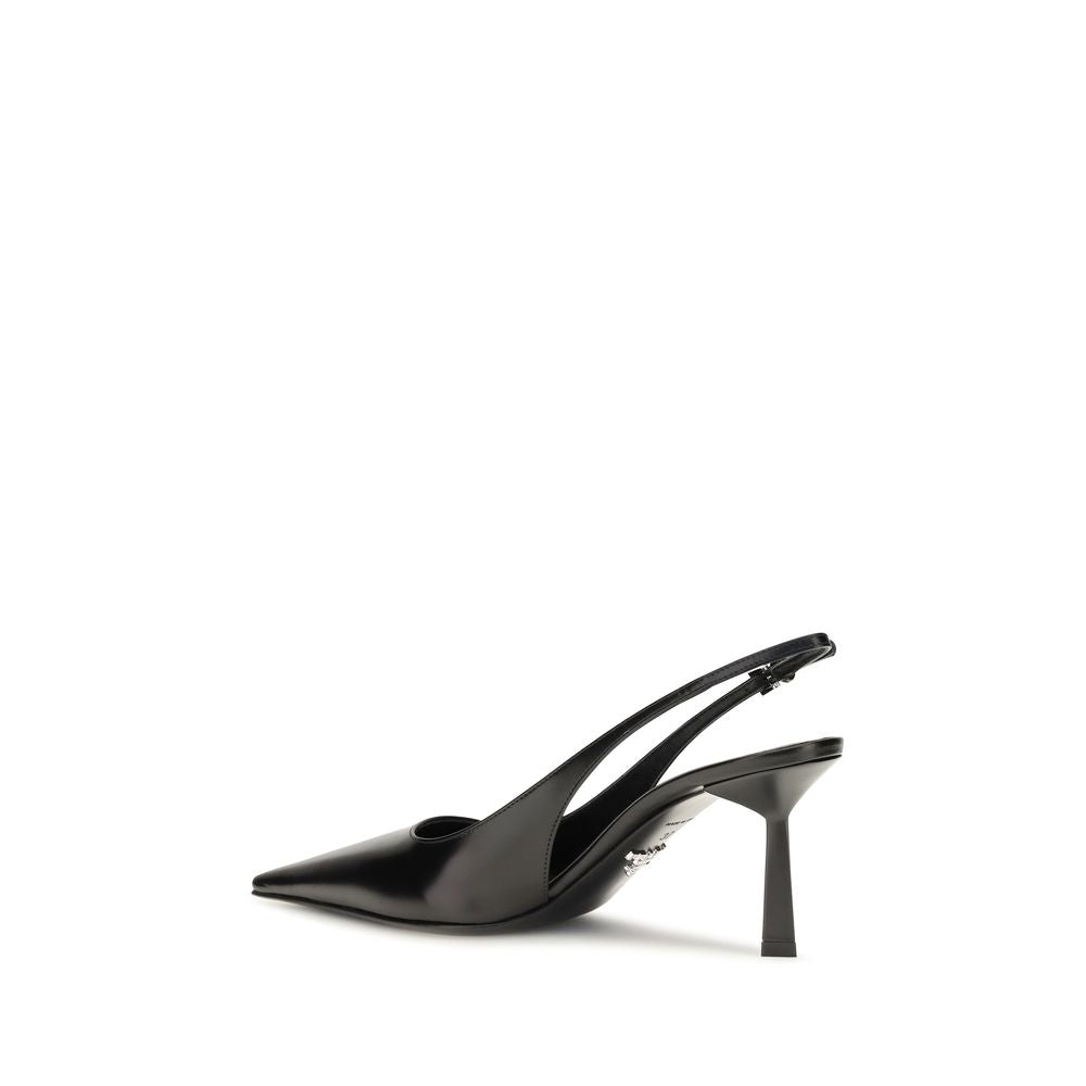 Prada Black Calf Leather Bos Taurus High Heel Pumps Prada