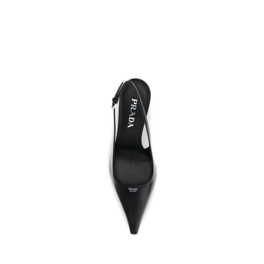Prada Black Calf Leather Bos Taurus High Heel Pumps Prada
